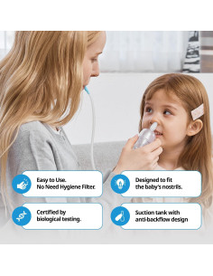 Aspirador Nasal Manual HuBDIC Rosa para Bebés y Niños 2