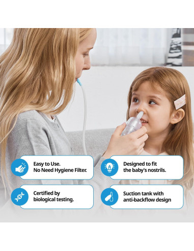 Aspirador Nasal Manual HuBDIC Rosa para Bebés y Niños