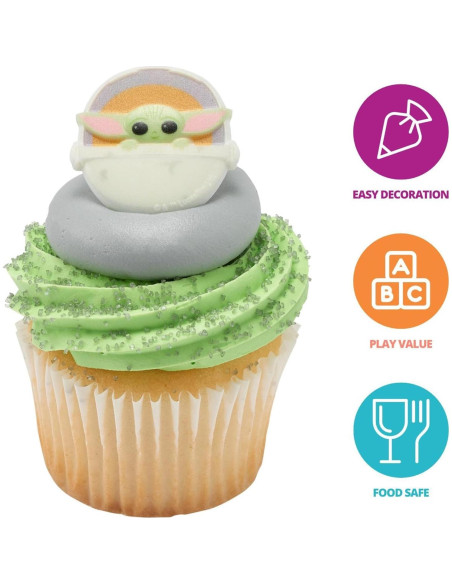 DECOPAC Anillos de Cupcake Star Wars The Mandalorian - 24 Piezas