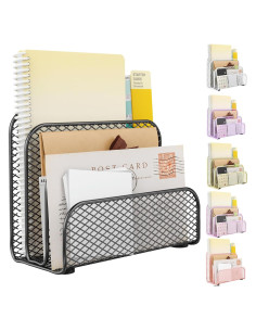 Organizador de Correo Gianotter de Metal Negro con 3 Compartimentos