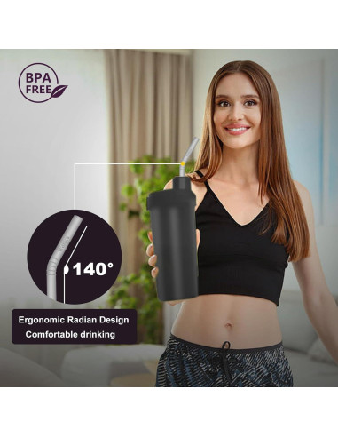 Pajitas de Silicona Reutilizables Walfos 36.83 cm 6-Pack