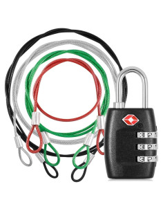 Candado de Combinación DanziX TSA con Tether de Acero Inoxidable