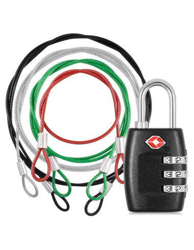 Candado de Combinación DanziX TSA con Tether de Acero Inoxidable