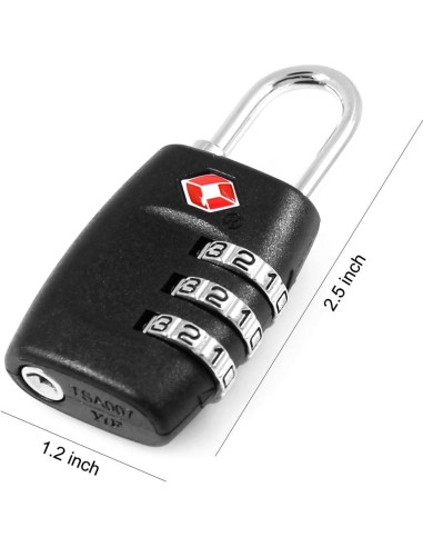 Candado de Combinación DanziX TSA con Tether de Acero Inoxidable