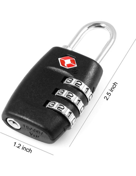 Candado de Combinación DanziX TSA con Tether de Acero Inoxidable