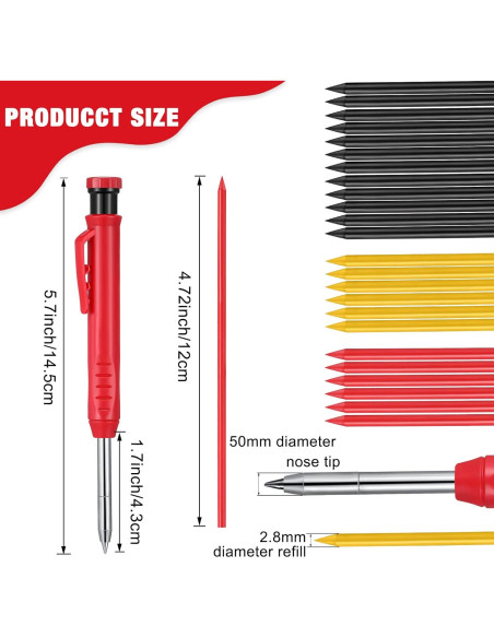 Juego de Lápices Mecánicos Patelai 13 Piezas para Carpintería