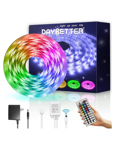 Luces LED Tira Impermeables DAYBETTER 5m RGB Control Remoto
