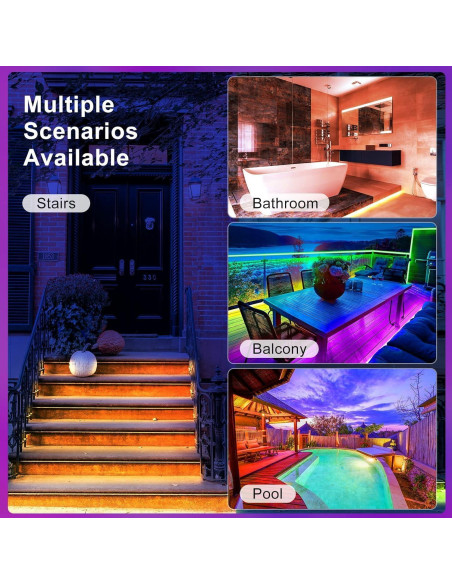 Luces LED Tira Impermeables DAYBETTER 5m RGB Control Remoto