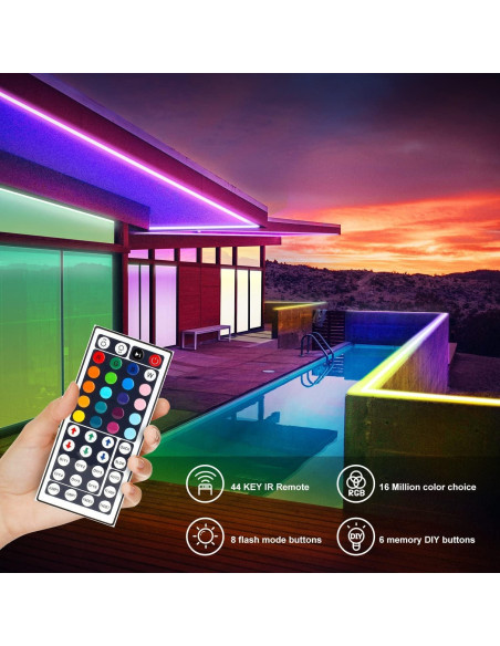 Luces LED Tira Impermeables DAYBETTER 5m RGB Control Remoto