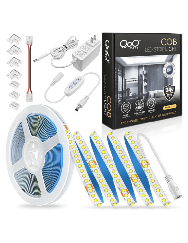 Tira de Luz LED COB 5m QooWare 6500K Regulable 910 LEDs