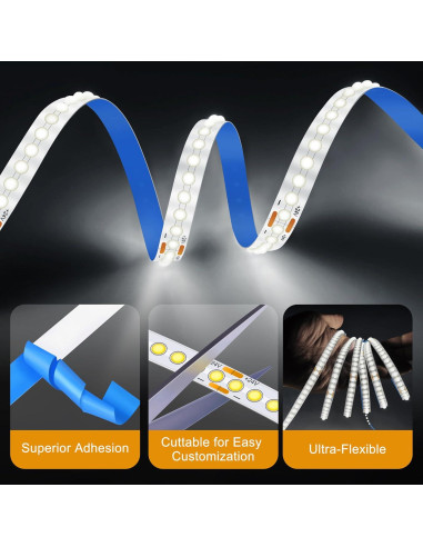 Tira de Luz LED COB 5m QooWare 6500K Regulable 910 LEDs