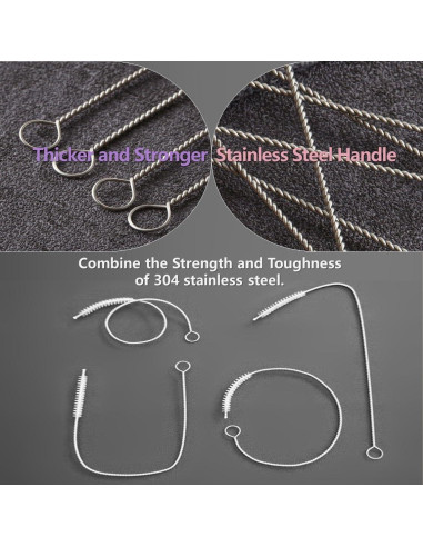 Cepillo Limpiador de Popotes FCpoipoi 30.48 cm + 2 Popotes Silicona