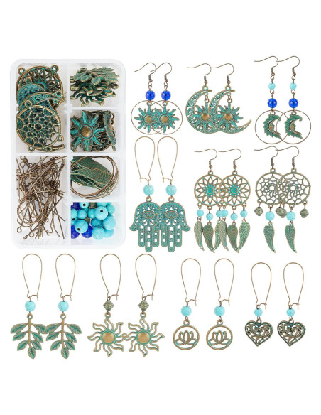 Kit de Joyería DIY SUNNYCLUE 10 Pares Aretes Vintage Boho