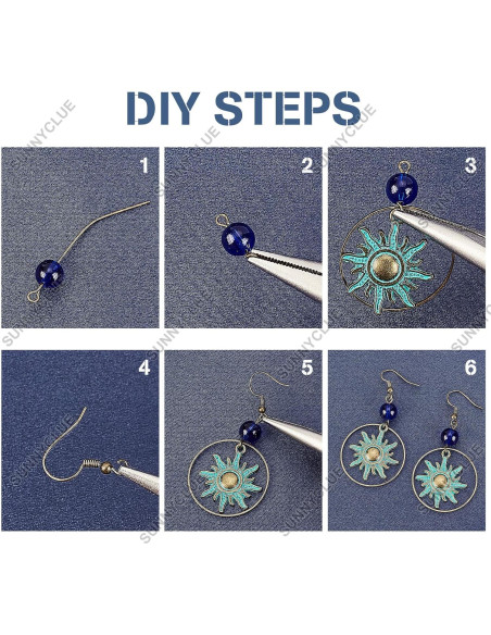 Kit de Joyería DIY SUNNYCLUE 10 Pares Aretes Vintage Boho