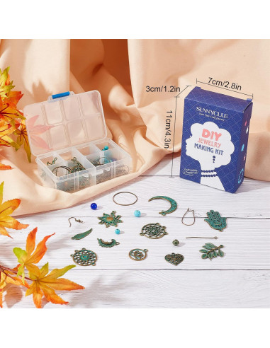 Kit de Joyería DIY SUNNYCLUE 10 Pares Aretes Vintage Boho