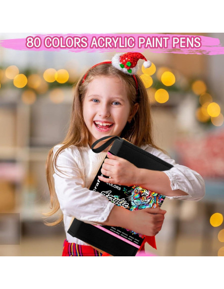 80 Marcadores de Pintura Acrílica Oficrafted - Multicolor, Punta Fina