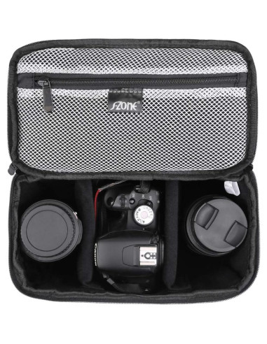 Bolsa de Cámara Plegable Acolchada S-ZONE para DSLR Negro
