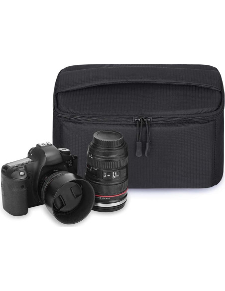 Bolsa de Cámara Plegable Acolchada S-ZONE para DSLR Negro