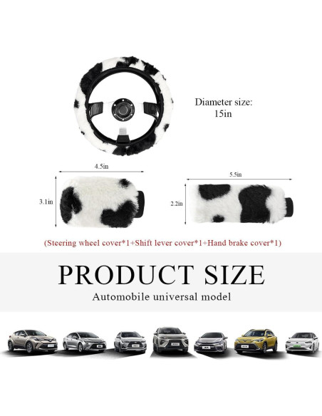 Juego de Accesorios para Auto Gasedin 3 Piezas Diseño Vaca