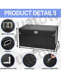 Organizador de Maletero Wuatow L Plegable Impermeable Negro 2