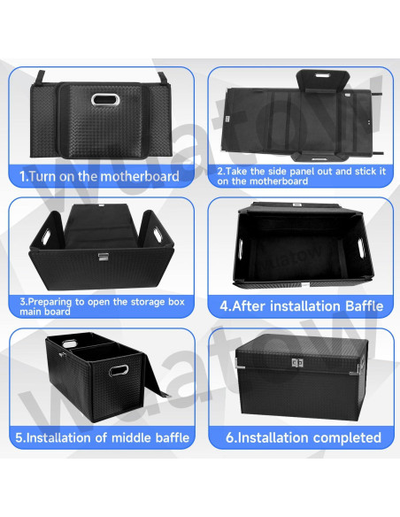 Organizador de Maletero Wuatow L Plegable Impermeable Negro