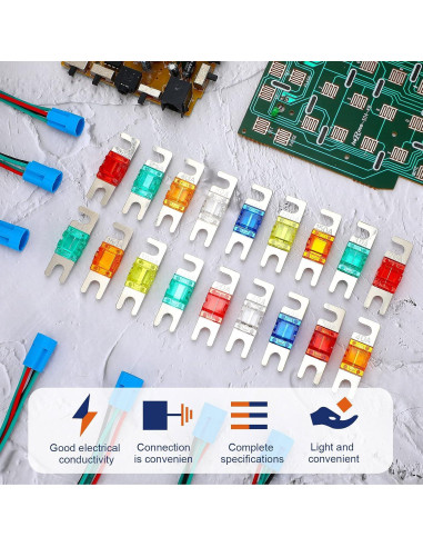 Kit de 18 Fusibles Mini ANL Frienda para Audio de Coche 20A-150A