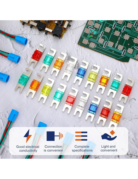 Kit de 18 Fusibles Mini ANL Frienda para Audio de Coche 20A-150A