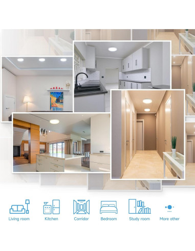 Luz de Techo LED Empotrada ECOELER 24W 1800Lm 9" 5 Temperaturas