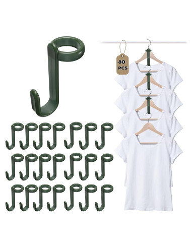Ganchos Conectores para Perchas DMIMIA 80 PCS Verde