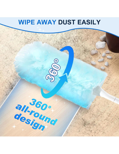 10 Recargas Plumero Desechables Wlich 360 Microfibra Azul