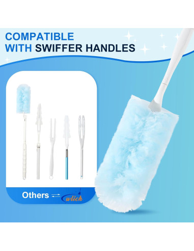 10 Recargas Plumero Desechables Wlich 360 Microfibra Azul