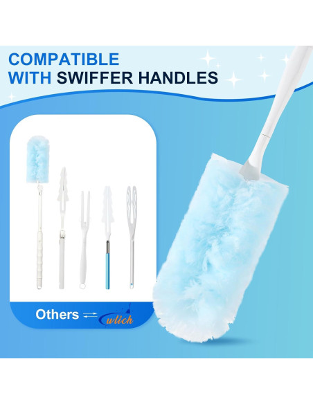 10 Recargas Plumero Desechables Wlich 360 Microfibra Azul