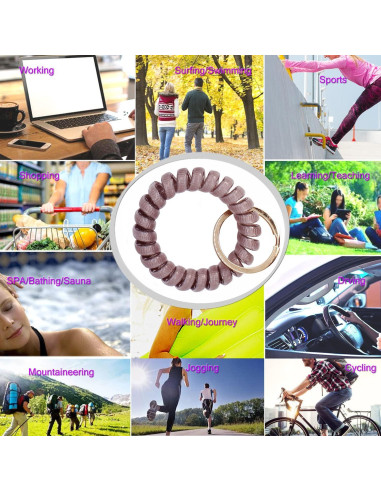 Pulsera de Llave Espiral Flexible BIHRTC 6PCS Adultos