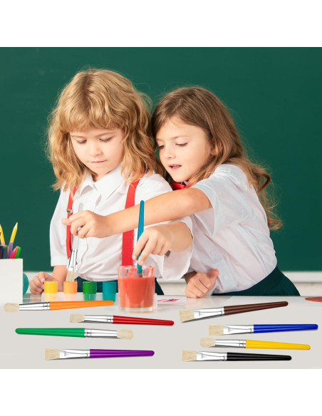 20 Pinceles para Niños YGAOHF - Redondos y Planos, 16.5 cm 20 Pinceles para Niños YGAOHF - Redondos y Planos, 16.5 cm