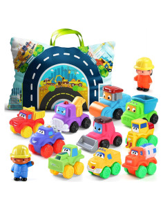 ALASOU Juguetes de Coche de Goma Suave 12 Piezas para Niños