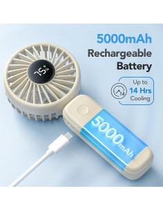 Ventilador Portátil de Mano PANERGY 5000mAh Plegable Beige 2