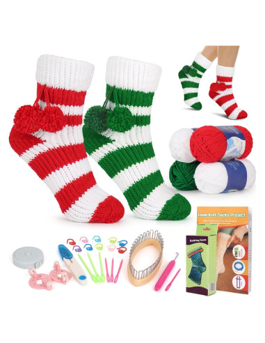 Kit de telar de calcetines Aeelike navideño para principiantes