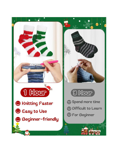 Kit de telar de calcetines Aeelike navideño para principiantes