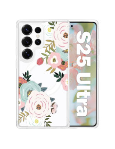 Funda Floral Transparente Tcaraersing para Samsung Galaxy S25 Ultra