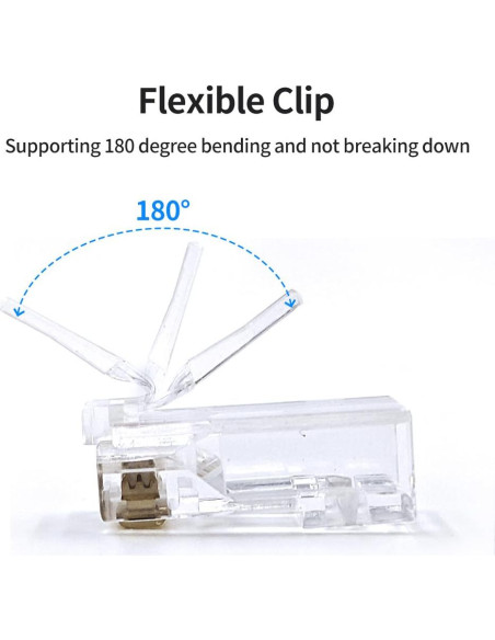 Conectores RJ45 Passthrough Cat 6 - 50 Unidades - Zhuhai