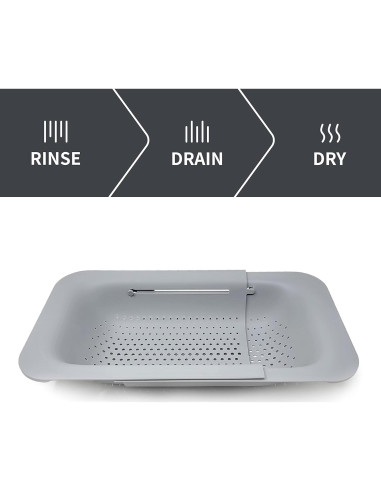 Colador Expandible Makerstep Gris 49.5x20.3 cm - Cocina