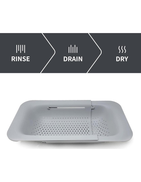 Colador Expandible Makerstep Gris 49.5x20.3 cm - Cocina Colador Expandible Makerstep Gris 49.5x20.3 cm - Cocina