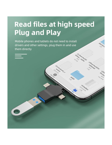 Adaptador USB OTG 3 en 1 Zoyuzan Tipo C Lightning Micro USB Adaptador USB OTG 3 en 1 Zoyuzan Tipo C Lightning Micro USB