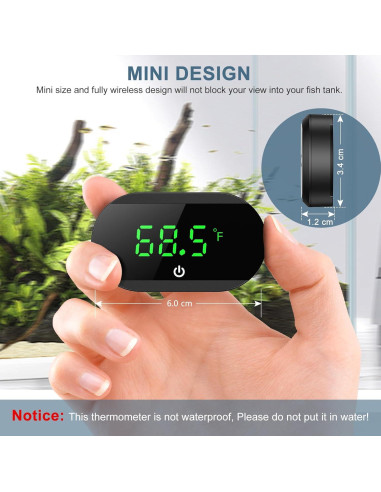 Termómetro Digital para Acuarios Ankilo, Pantalla Táctil, Precisión +/-1 C
