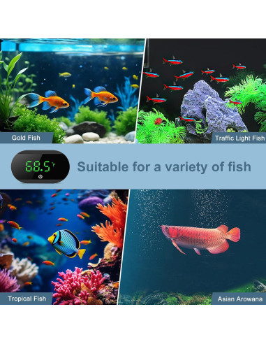 Termómetro Digital para Acuarios Ankilo, Pantalla Táctil, Precisión +/-1 C