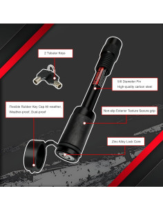 Cerradura de Enganche TYT 5/8" Diámetro 4" Pin Receptor Negro 2