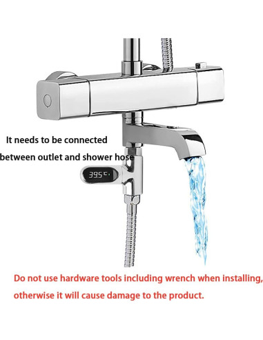 Termómetro de Ducha Digital LED SAILINGFLO Plata 5-85C