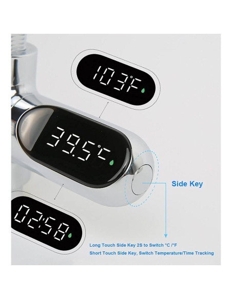 Termómetro de Ducha Digital LED SAILINGFLO Plata 5-85C Termómetro de Ducha Digital LED SAILINGFLO Plata 5-85C