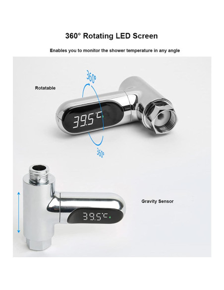 Termómetro de Ducha Digital LED SAILINGFLO Plata 5-85C Termómetro de Ducha Digital LED SAILINGFLO Plata 5-85C