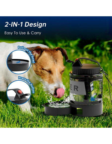 Botella de Agua Portátil para Perros PETDOTT 2.3L - Negra Botella de Agua Portátil para Perros PETDOTT 2.3L - Negra